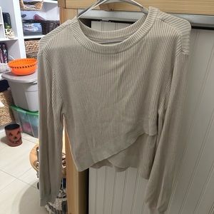 White opal reversible crossover sweater